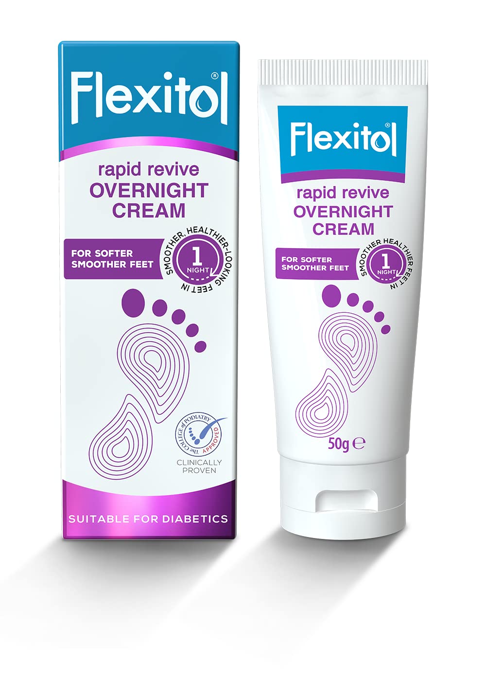 [Australia] - Flexitol Rapid Revive Overnight Cream, Moisturising Cream for Dry, Hard and Rough Skin on the Feet 50 g 