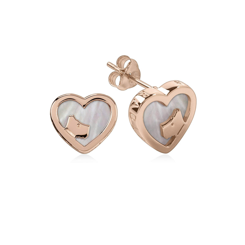 [Australia] - Radley Rose Gold And Pink Mop Heart Stud Earrings RYJ1066 