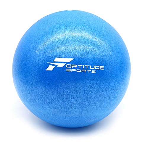 [Australia] - Fortitude Sports Yoga Ball 25cm | Small Soft Mini Pilates Ball for Yoga, Fitness, Core, Stability and Physical Therapy | Inflatable Mini Gym Ball With Inflation Straw Blue 
