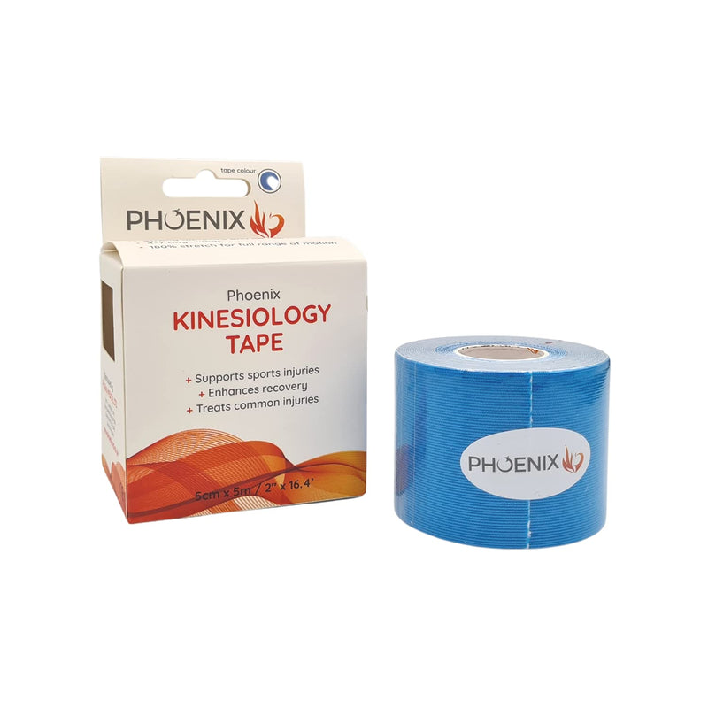 [Australia] - Kinesiology Sports Tape Blue | 5m Roll of Muscle Support Tape | Water Resistant & Hypoallergenic | Flexible & Durable | Improve Mobility & Circulation 
