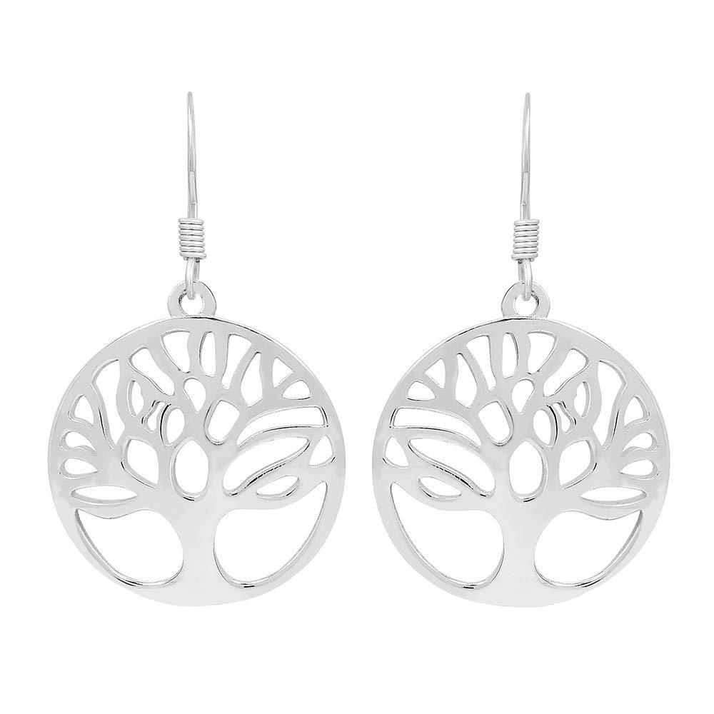 [Australia] - Solid .925 Sterling Silver Tree of Life Design Dangle Earrings For Women 