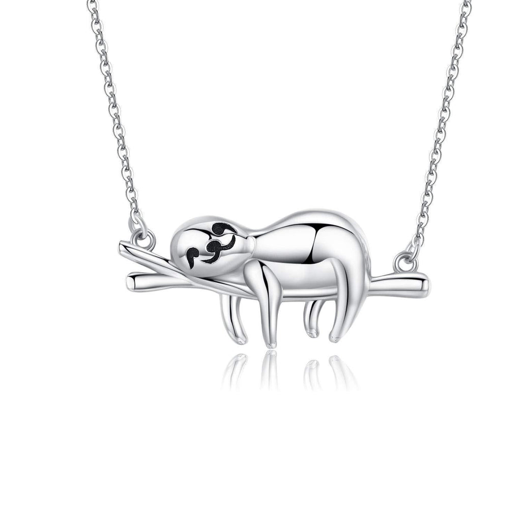 [Australia] - CHENGHONG Sloth Gifts Sterling Silver Smile Sloth Necklace, Funny Unique Novelty Cute Animal Pendant for Women,Best Friends Birthday Gifts for Her A-sloth 