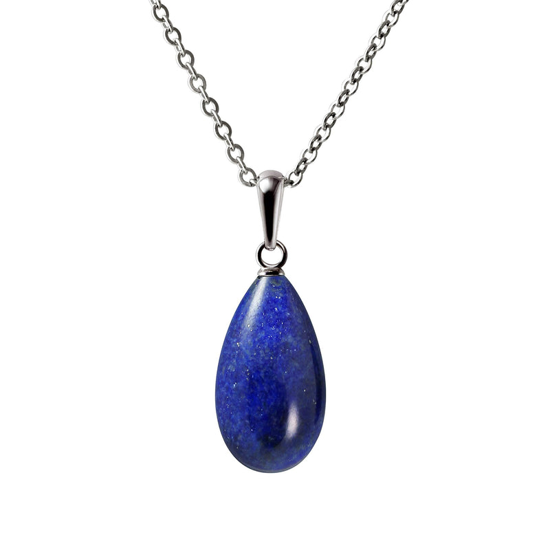 [Australia] - Franki Baker Pretty Dainty Blue Natural Lapis Lazuli Gemstone Pendant Necklace & 925 Sterling Silver. Length: 55cm 