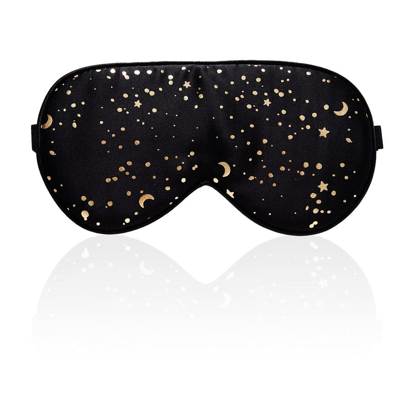 [Australia] - 100% Silk Sleep mask with Adjustable Strap,Comfortable and Super Soft Eye mask Ultimate Sleeping aid,blindford Golden Moon Goldenmoon 