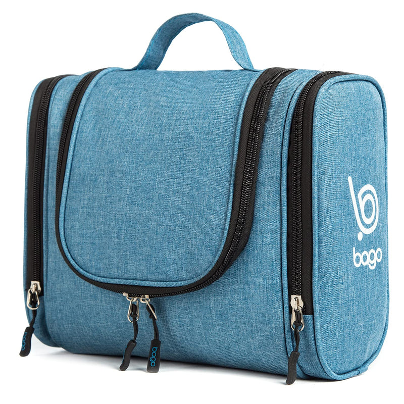 [Australia] - Bago Travel Toiletry Bag for Men Women and Kids. A Perfect Hanging Cosmetic Pouch/Toiletries Organiser for Home/Overnight Make Up Kit (SnowBlue) Snowblue 