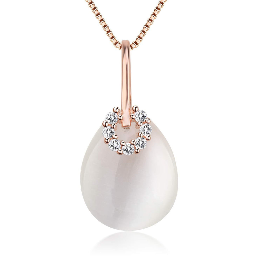[Australia] - Kruckel Shape of Water Rose Gold Plated Necklace Made with Zircon & Pearl - 5161071 