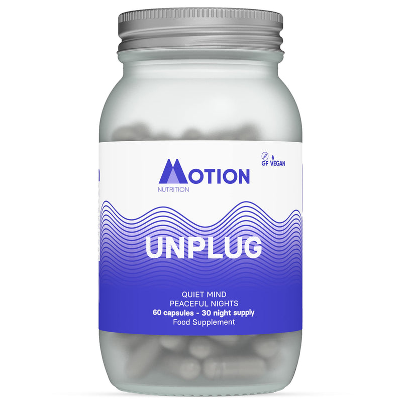 [Australia] - Motion Nutrition Unplug Night Time Nootropic (60 Capsules) | Award Winning Natural Sleep Aid to Calm Your Mind, Help You Fall Asleep Faster & Wake Up Well Rested | Sedative Free | Vegan & Made in UK 60 Count (Pack of 1) 