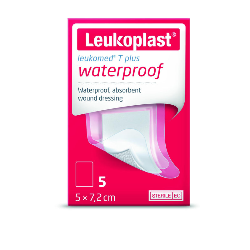 [Australia] - Leukoplast Leukomed T Plus Waterproof Dressings - Soft, Comfortable Waterproof Wound Dressings - 5cm x 7.2cm 5pcs 5cm x 7.2cm - 5pcs 