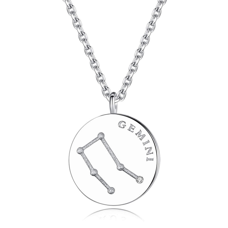 [Australia] - VIKI LYNN Women Girls 925 Sterling Silver CZ Zodiac Star Sign Necklace Gemini (5.21-6.20) 