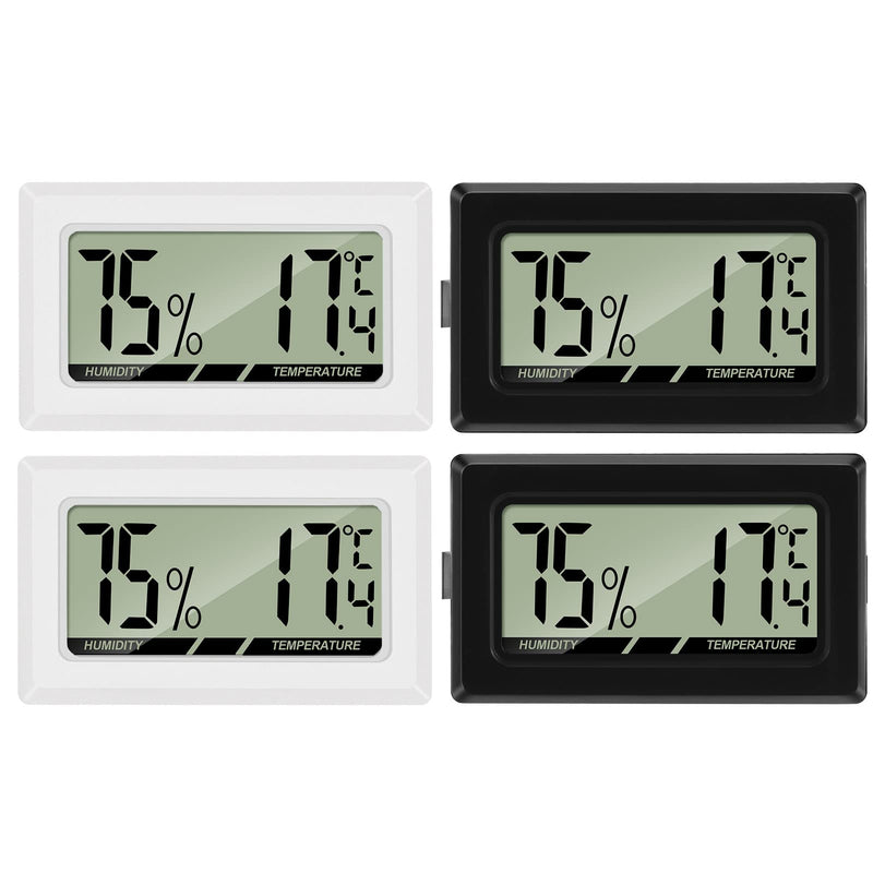 [Australia] - Thlevel LCD Digital Thermometer Hygrometer Temperature Humidity Meter Gauge Thermometer for Greenhouse, Cars, Home, Office (4PCS) 4pcs 