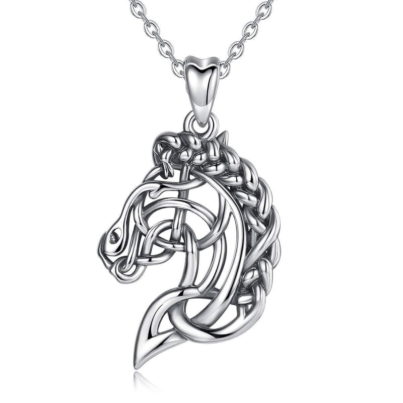 [Australia] - CELESTIA Horse Necklace Womens, 925 Sterling Silver Horsey Pendant, Gifts for Horses Lovers Equestrian Girls horse head with chain 