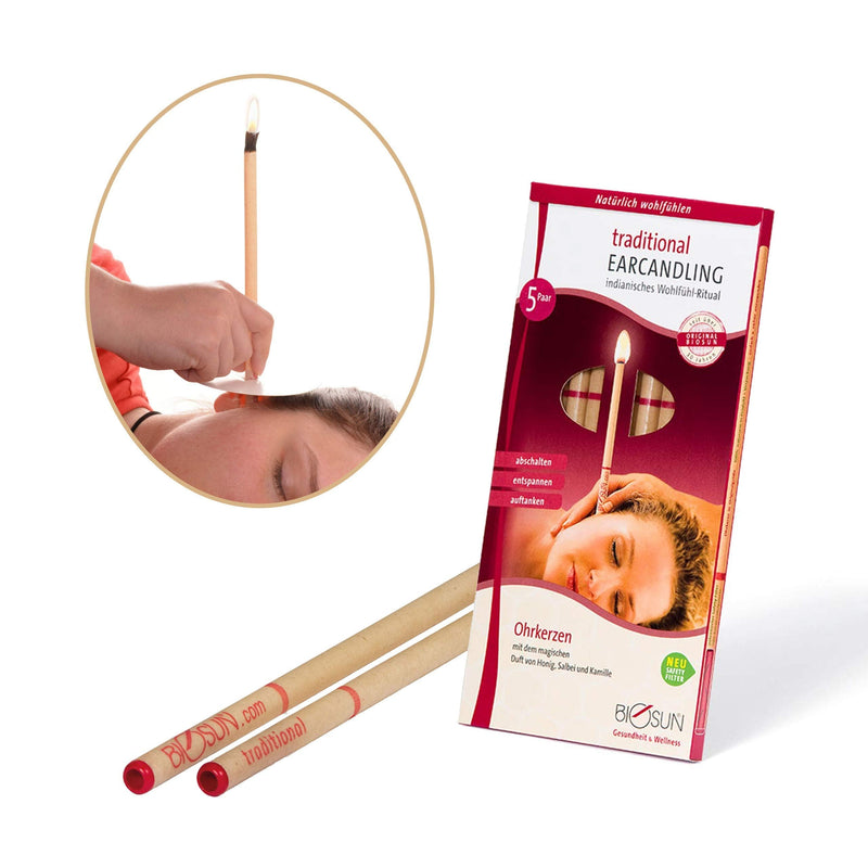 [Australia] - 5 Pairs (10) BIOSUN Indian Hopi Ear Candles for Blocked Ears Beeswax with Filter | Natural and Organic | Includes 2 Protective Discs 