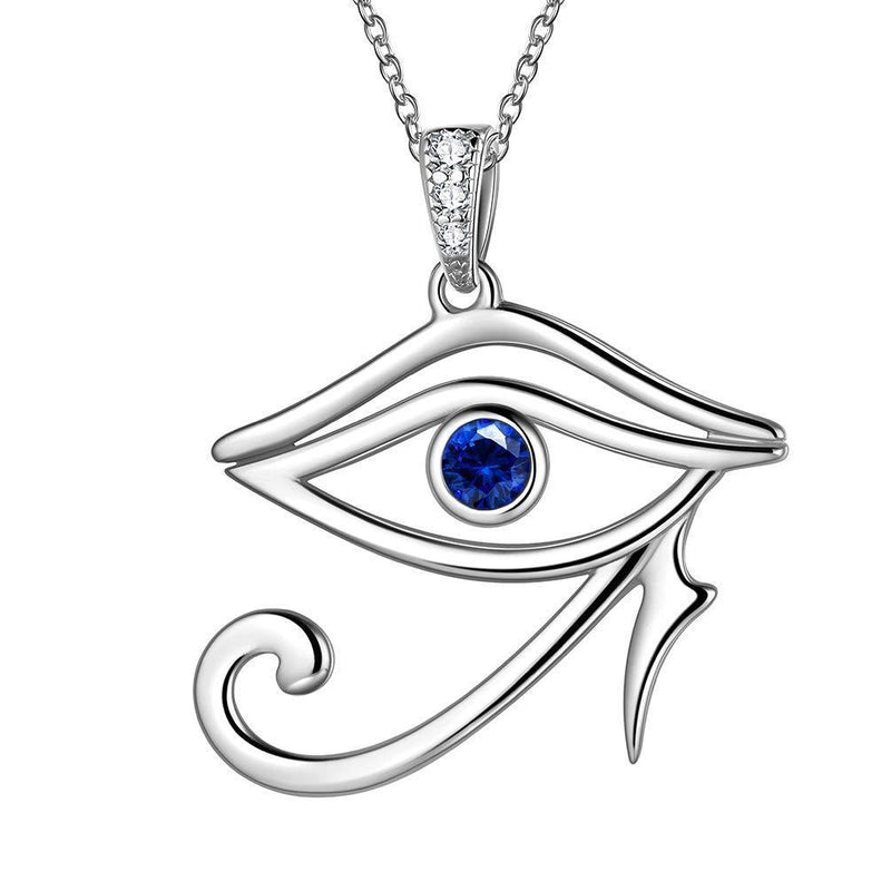 [Australia] - Egyptian Jewellery Set for Women Girls 925 Sterling Silver Eye of Horus Ring/Necklace/Earrings Set Amulet Jewellery Gift for Mom Wife Grandma Gift A,pendant Silver 