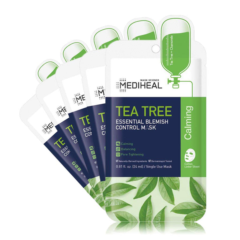 [Australia] - MEDIHEAL Official [Korea's No 1 Sheet Mask] - Tea Tree Essential Blemish Control Mask (5 Masks) 