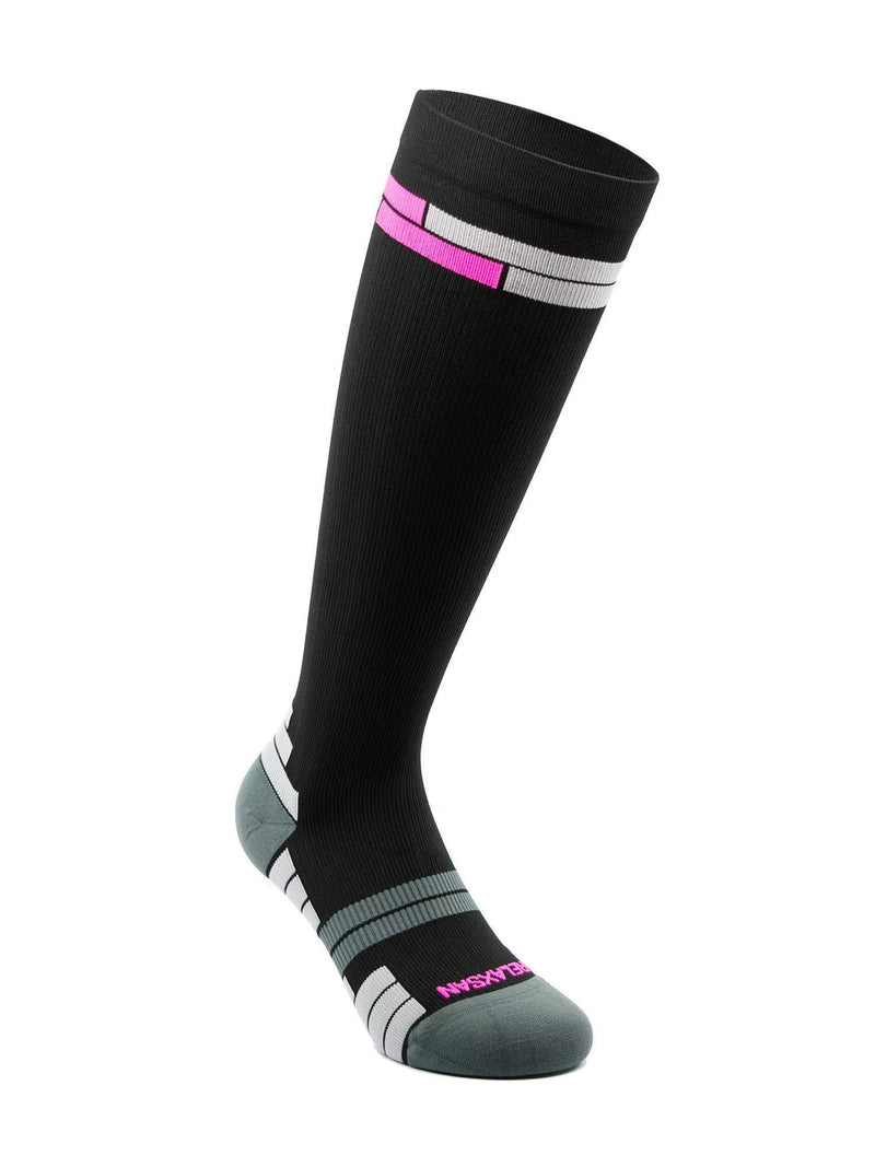 [Australia] - Relaxsan 800 Sport Socks – Sports compression graduated socks Dryarn fibre maximum performance Medium Black / Fuchsia 