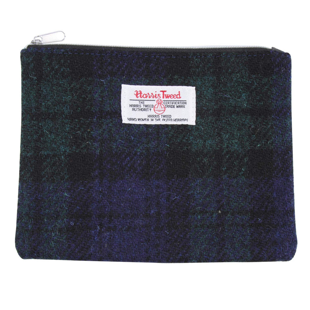 [Australia] - Harris Tweed Plaid Tartan Zipped Purse Cosmetic Toiletry Makeup Pouches Bag (Green Tartan) Green Tartan 