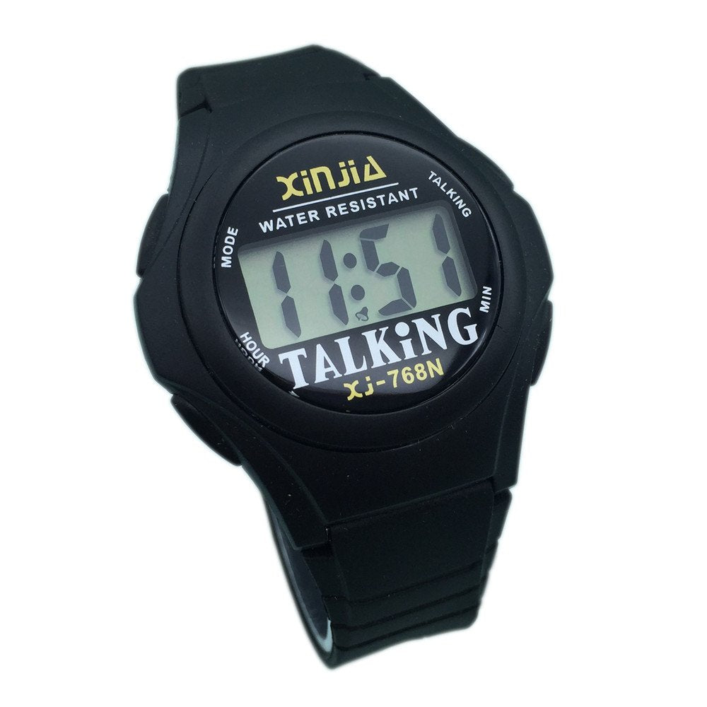 [Australia] - English Talking Watch for The Blind and Elderly and Visially Impaired People Electronic Sports Speak Watches 768TE(UK) 