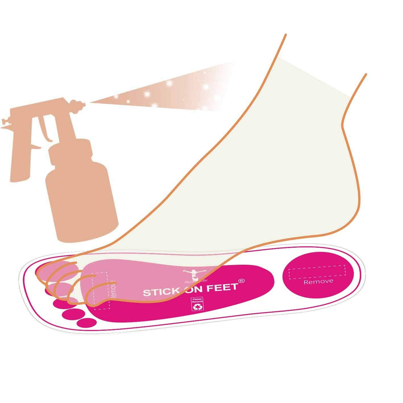[Australia] - Economy 25 Pairs(50 feets) Pink Spray Tanning Sticky feet Pads Protectors for Fake Tan 