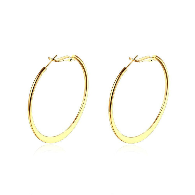 [Australia] - Kämise Hoops Earrings for Women Silver/Rose Gold/Gold Round Diameter 50mm Large Circle Huggie Hinged Hoop Earring Hypoallergenic Big Sleeper Creole Ear Ring for Girls Wife Ladies with Gift Box 