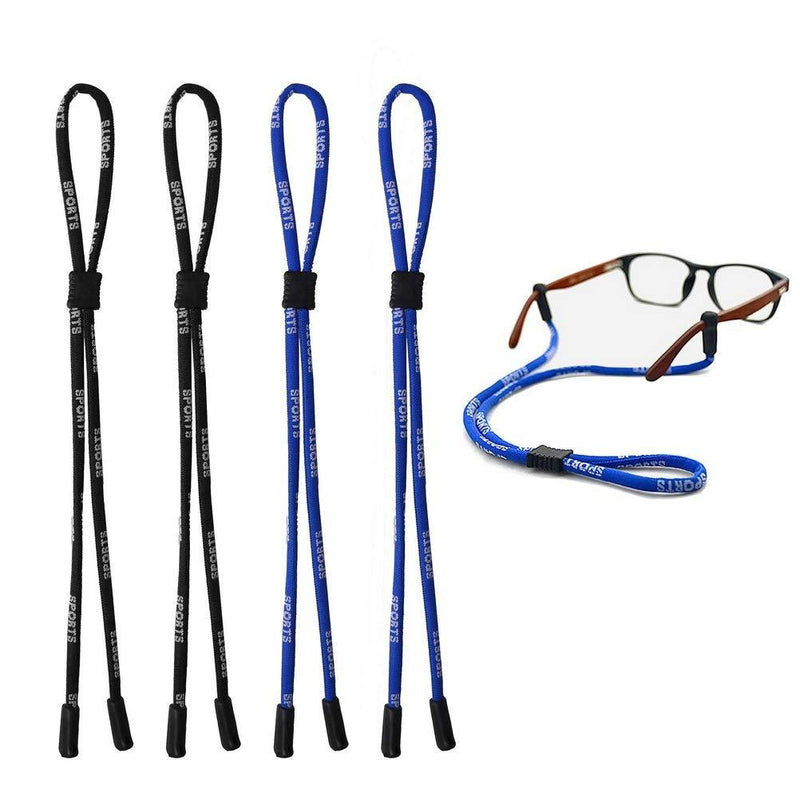 [Australia] - kuou 4 pcs Safety Glasses Strap, Universal Fit Rope Sports Glasses String Adjustable Eyewear Strap Eyewear Holder Glasses Holder Lanyards for Men Women Multicoloured 