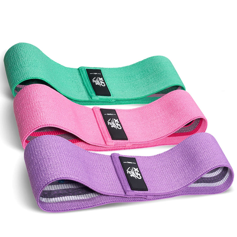 [Australia] - CFX Resistance Bands 3 Sets, Premium Exercise Bands with Non-Slip Design for Hips & Glutes, 3 Resistance Level Workout Booty Bands for Women and Men,Home Training,Fitness,Yoga 3pcs-02 