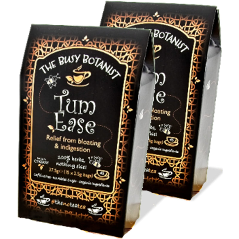 [Australia] - Tum Ease Herbal Tea Bags - Digestion Tea for Bloating Relief and Stomach Ease - Peppermint Tea with Ginger & Chamomile - Caffeine Free, Decaffeinated - 2 x 15 Loose Leaf Tea Bags by The Busy Botanist 