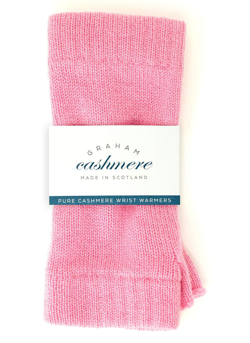 [Australia] - Graham Cashmere - Pure Cashmere Fingerless Wrist Warmers - Made in Scotland - Gift Boxed - Bubble Gum 