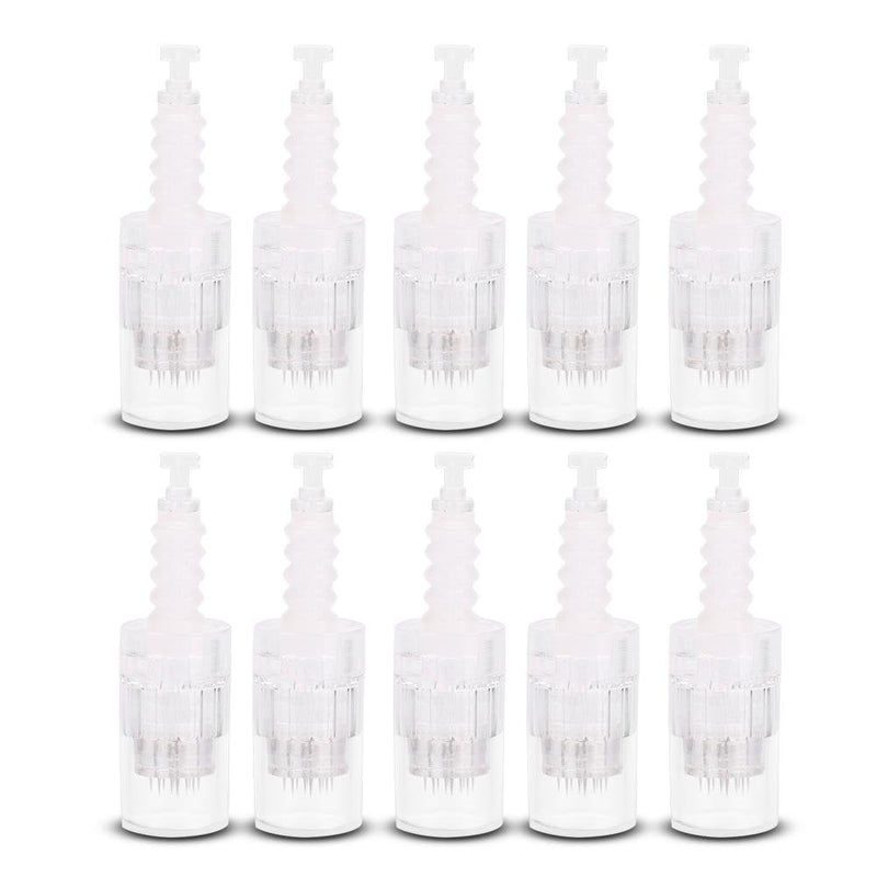 [Australia] - 12 Pins Micro-needling Nano Needles Head Cartridges Replacement for Electric Auto Micro Stamp Derma Pen, Scar Removal Treatment Tool, 10Pcs Universal Size 