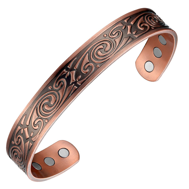 [Australia] - MagEnergy Mens Copper Bracelets, 99.9% Pure Copper Magnetic Bracelet with 6 Powerful Magnets, Copper Cuff Bangle with Jewelry Gift Box 