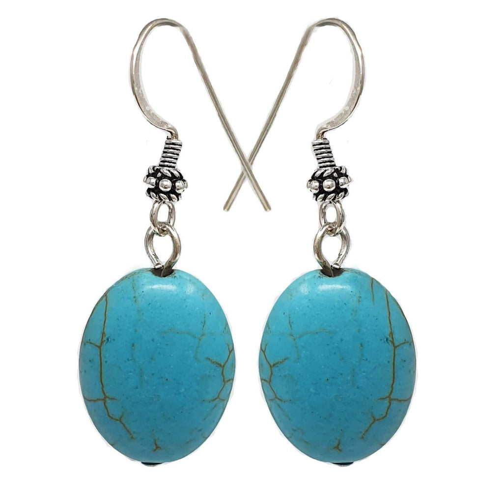 [Australia] - TreasureBay Stunning Handmade Natural Turquoise Gemstone Earrings for Women 