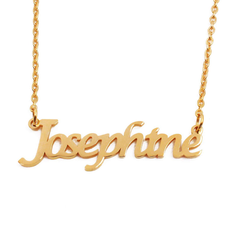 [Australia] - Kigu Josephine Personalised Name Necklace - Custom Jewellery - Adjustable Chain - 18ct Gold Plated - Incl Box & Bag 