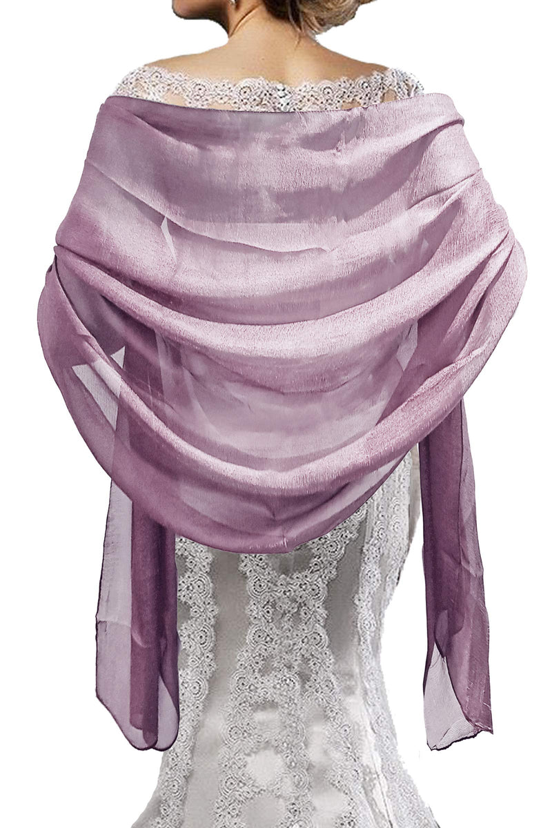 [Australia] - Mirror Fashion Women Lovely Colours Silky Long Soft Shawl Wrap Stole Evening Dress Bridesmaids Wedding Prom Rose Grey 