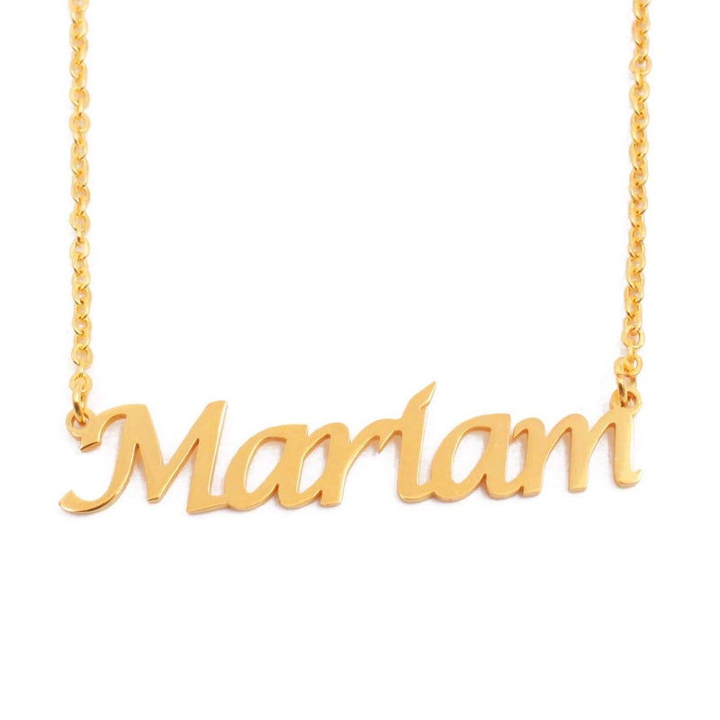 [Australia] - Kigu Mariam Name Necklace Personalised 18ct Gold Plated, Custom Dainty Name Pendants, Jewellery for Ladies, Girlfriend, Mother, Sister, Friends Inc Bag & Box 