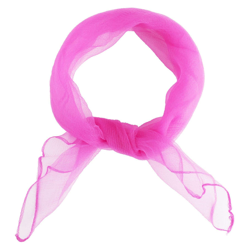 [Australia] - HatToSocks Soft and Light Feel Square Chiffon Neck Scarf Retro Pinup Hair Scarf for Girls Women Fuchsia 