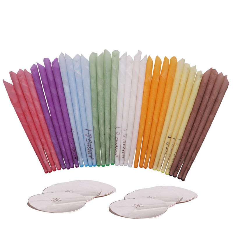 [Australia] - 32pcs Ear Candle for Aromatherapy, Natural Pure Beeswax Ear Candle Remove Ear Wax, with 16 Protective Disks 