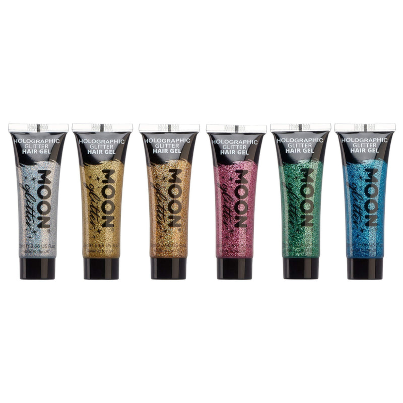 [Australia] - Holographic Glitter Hair Gel by Moon Glitter - 20ml - Set of 6 