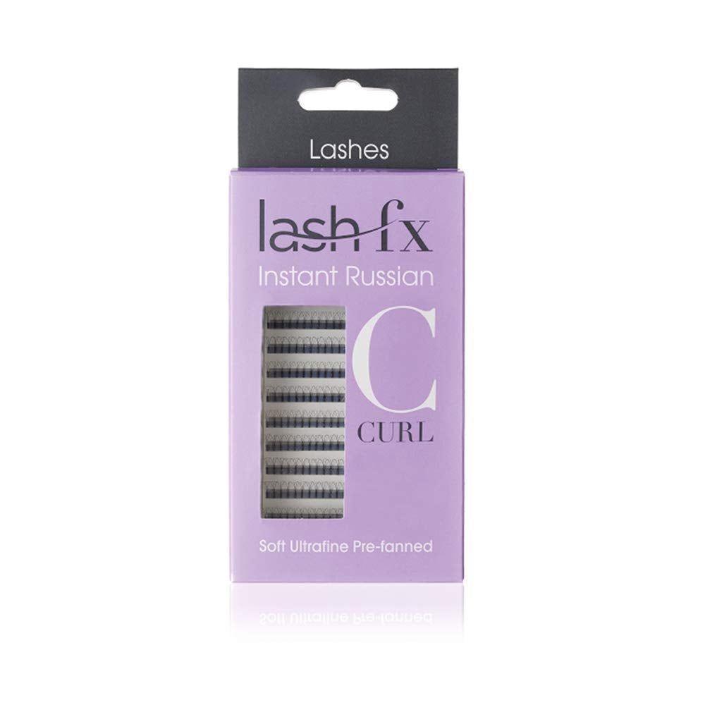 [Australia] - Lash FX C Curl 6D Instant Russian Lightweight False Lashes, Suitable for Individual & Express Treatments - 9mm 