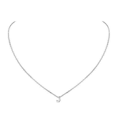 [Australia] - Initial A-Z Letter Choker Necklace for Women 925 Sterling Silver/Gold Plated Monogram Name Jewelry 16+2 Inch Extend Chain（with Gift Box 10-j 