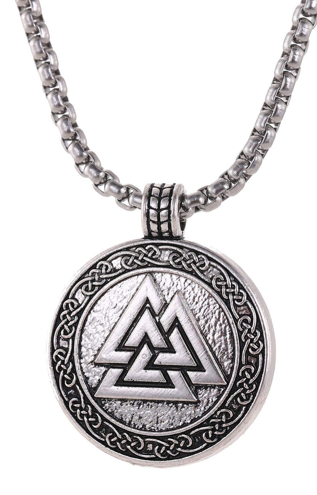 [Australia] - EUEAVAN Valknut Symbol of Odin Charms Pendant Necklace for Men Women Teens 