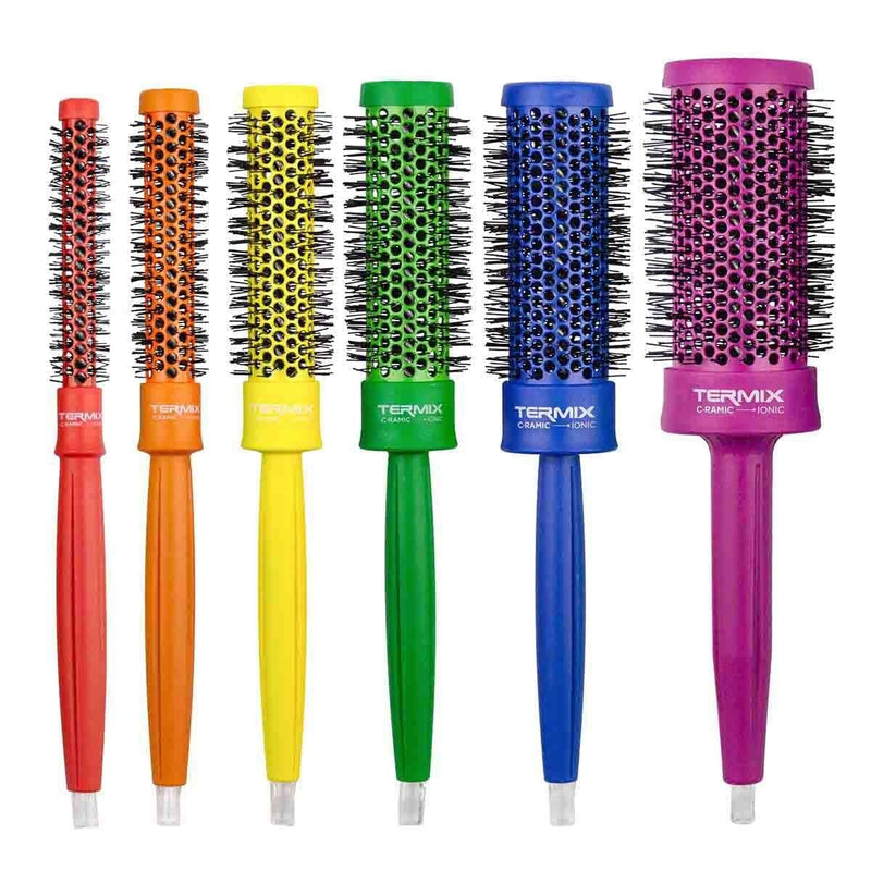 [Australia] - Termix C¬∑Ramic Pride Pack of 6 Round Ceramic Thermal Brushes with Ionised Bristles Leather Pride Toiletry Bag Included Inspired by the Diversity and Freedom of the LGTBI Flag 