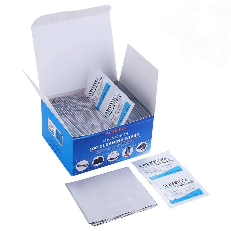 [Australia] - Pre-moistened Lens and Glass Cleaning Wipes?Portable Screen Wipes Travel Cleaner for Glasses, Camera, Cell Phone, Smartphone, Tablet and Other Delicate Surfaces (100 pack) 