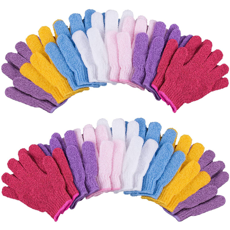 [Australia] - Duufin 14 Pairs Exfoliating Gloves Body Scrubber Bath Gloves Scrubbing Gloves for Shower, Spa, Massage, Dead Skin Cell Remover, 7 Colours Colour 1 
