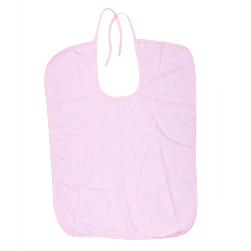 [Australia] - 2 Color 3 Size Adult Bib, Elderly Waterproof Bib, Adult Mealtime Saliva Towel Dining Apron Clothes Bamboo Protector (M-Light Pink) M Light Pink 