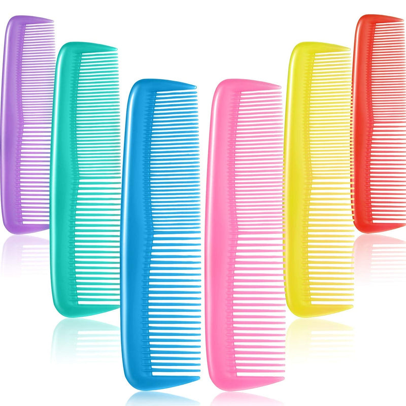 [Australia] - 24 Pieces Hair Combs Set Plastic Hair Comb for Women and Men, Fine Dressing Comb (Yellow, Purple, Green, Blue, Red, Pink) 
