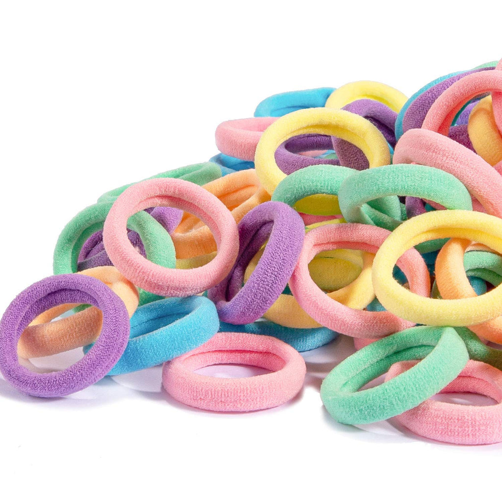 [Australia] - Whaline 120PCS Baby Hair Ties, Mini Hair Bands Seamless Hair Elastics Multicolor Small Ponytail Holders Hair Accessories for Kids Girls Infants Toddlers, 2.5cm in Diameter (6 Colors) 