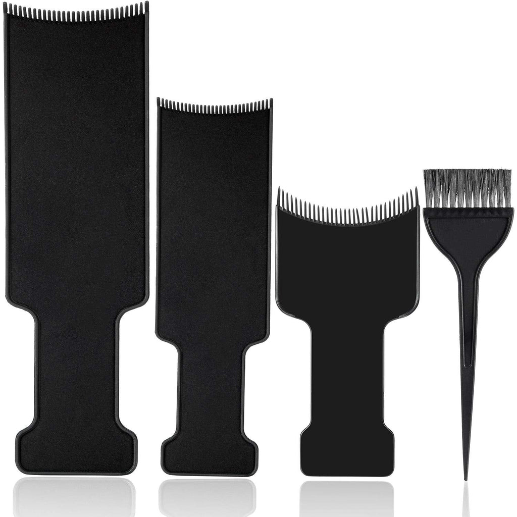 [Australia] - 4 Pieces Balayage Highlighting Board with Teeth Hair Dye Paddle Highlighting Brush for Balayage Board Comb for Hair Dye 