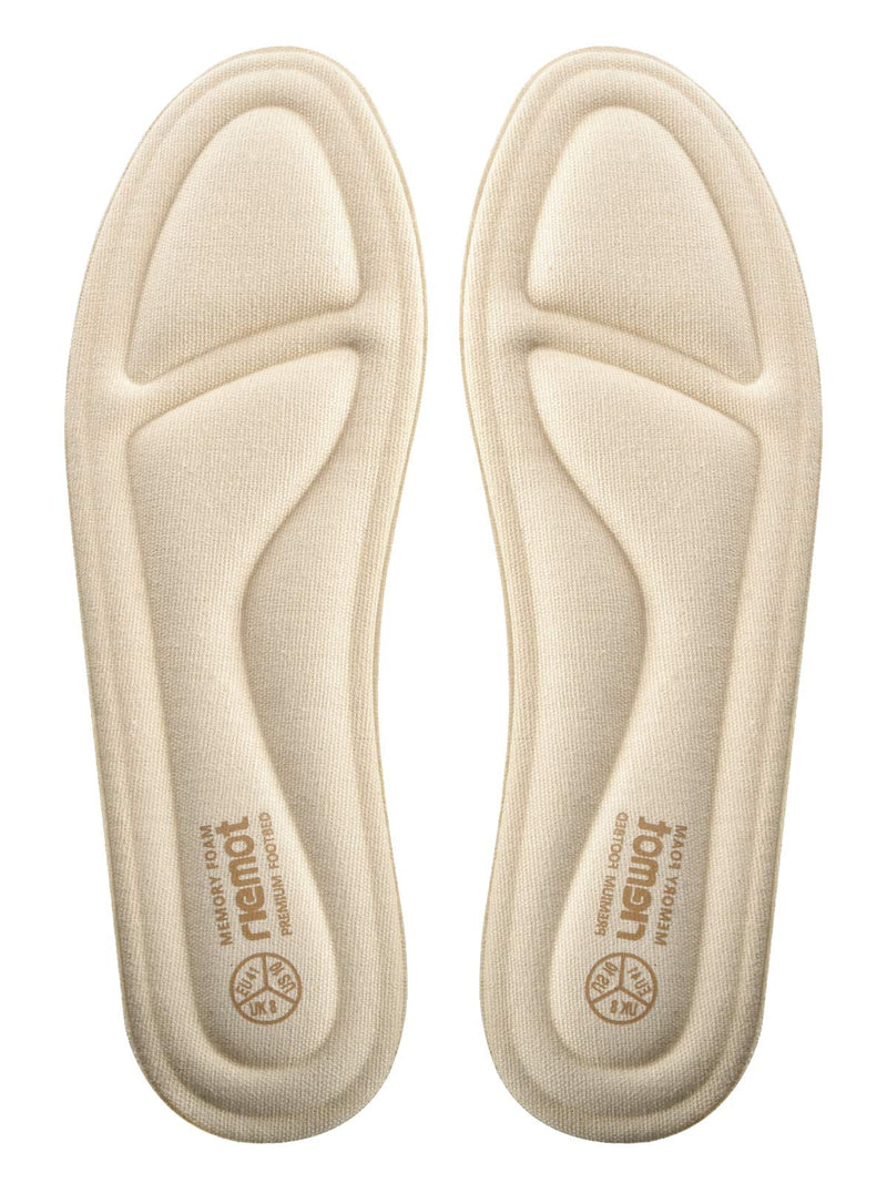 [Australia] - riemot Memory Foam Insoles for Men and Women,Replacement Shoe Inserts for Sports Shoes,Trainers,Sneakers,Work Boots and Walking Shoes,Comfort,Cushioning Women Beige 5 