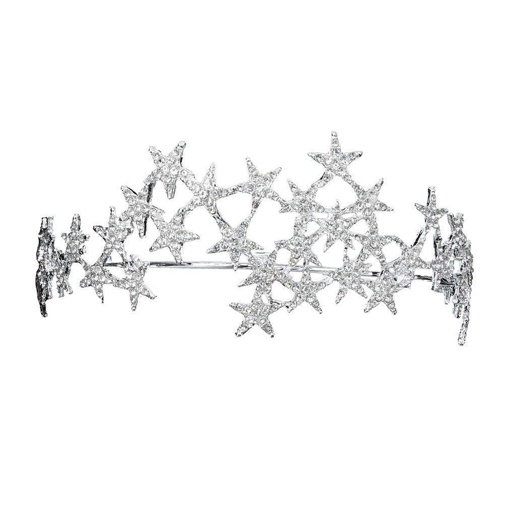 [Australia] - Beaupretty Star Bridal Hairband Crystal Diamond Headpieces Wedding Bridal Headband 