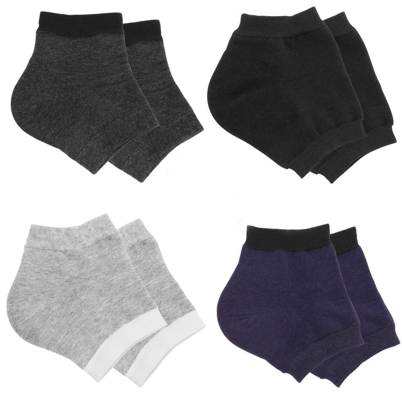 [Australia] - 4 Pairs Heel Moisturizing Socks, Spa Lotion Gel Socks for Dry Cracked Heels, Open Toe Socks for Men and Women for Heal, Treat Dry While You Sleeping 
