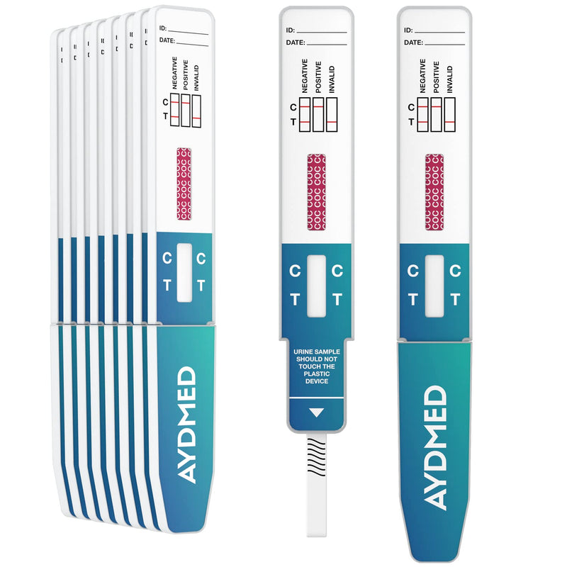 [Australia] - 10 x Aydmed Professional Cocaine Rapid Drug Test Dip Cards | Urine Drug Tests | 150ng/mL Cut-Off Level | Test for Cocaine, Coke, Crack 